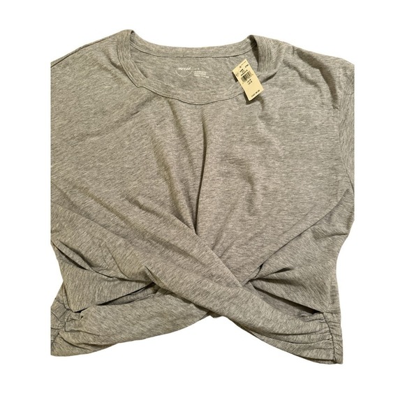 Aerie Women's Short Sleeve Cotton Cropped Tie Wrap Back T-Shirt Size M G… - Picture 2 of 10